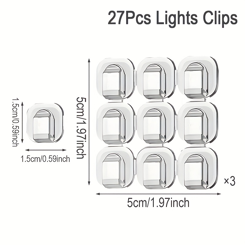 TEMU 27/54/99pcs Clips Organisateurs de Câbles Adhésifs Faciles à Installer - Crochets Muraux Étanches Outil, Durable en Plastique Perçage pour
