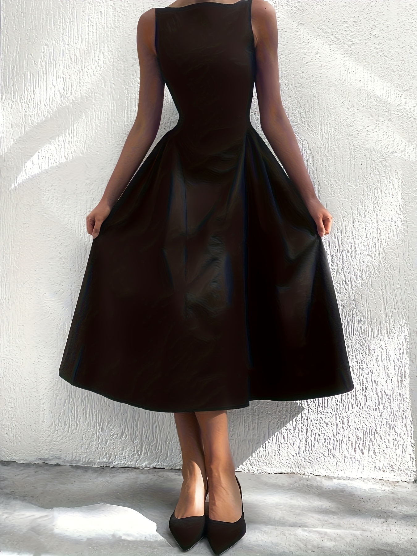 open lace back dress Holiday Black Pinup Damask 1950s Vintage Inspired Circle Party Dress w/ Pockets Xs
