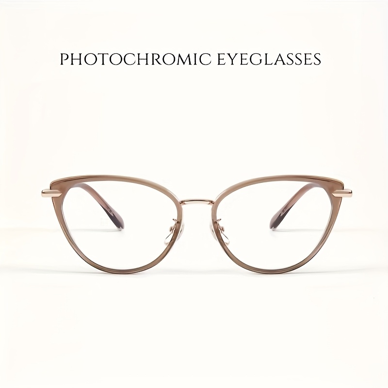 TEMU Fashion Glasses With Cat , Photochromic Lenses, Anti-blue Light Protection, Interchangeable Lenses, Suitable For Men And Women