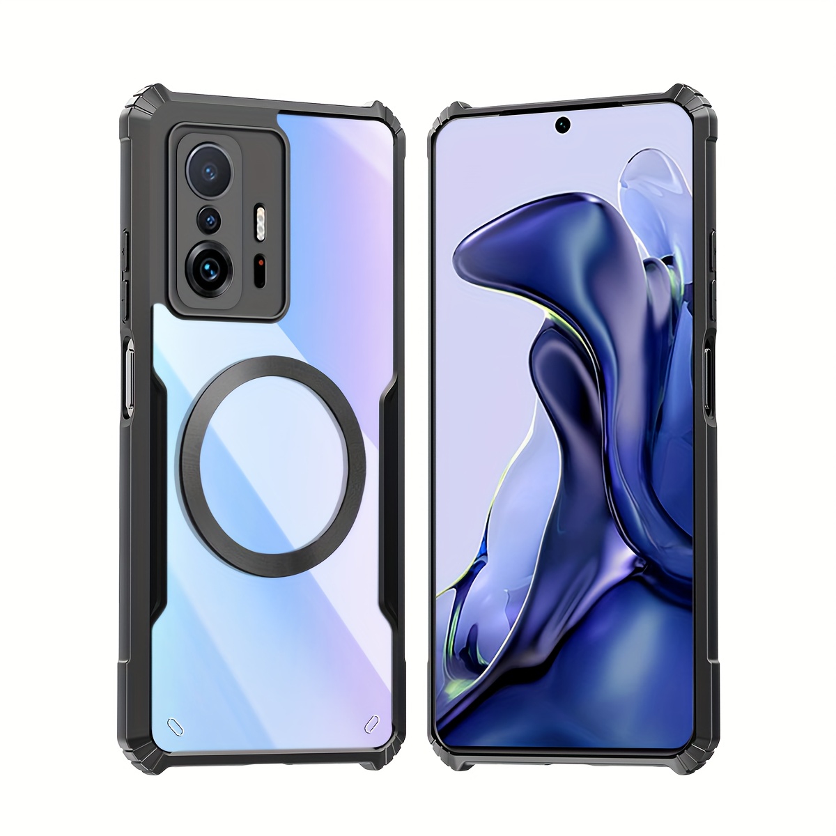TEMU Phone Case - Compatible With Xiaomi 11t/ 11t Pro 5g Phone Case Magnetic Casing Shockproof Soft Cover Acrylic Transparent Back Camera Protection