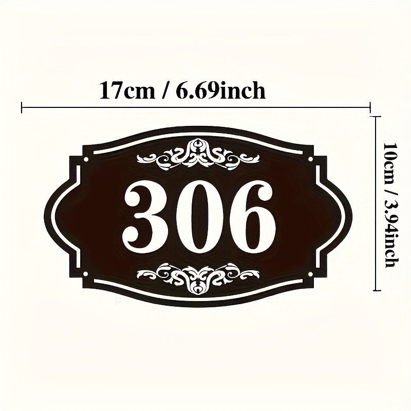 TEMU Placa de Número de Puerta de Metal Personalizada - tu Color para Personalizar tu Letrero de Dirección, 6.69X 3.94 Pulgadas, Placa Decorativa de