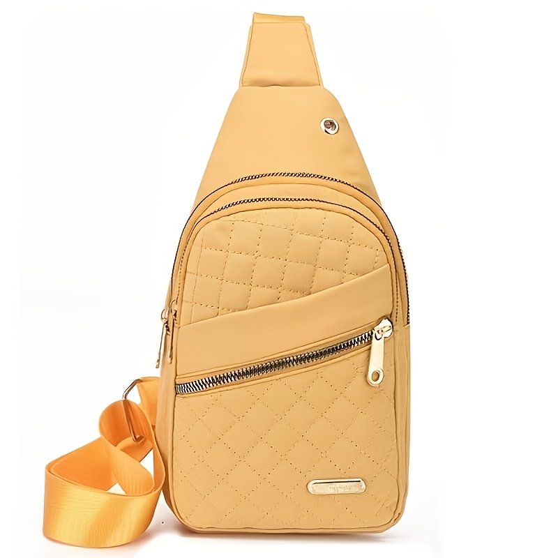 Quilted Crossbody Bag with Multiple Pockets - Lightweight, Adjustable Strap, Built-In Headphone Hole, Everyday Use, Travel & Outdoor Activities