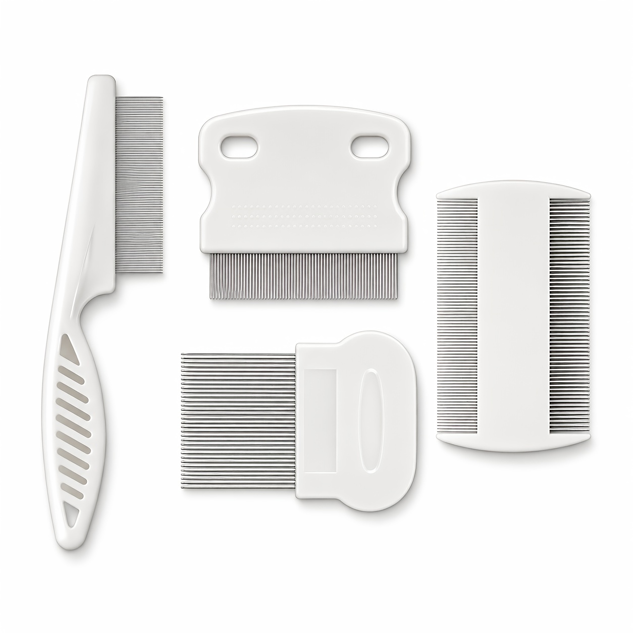 4pcs pet comb set stainless steel fine tooth grooming combs for cats and dogs     and loose hair removal tools Product details 1