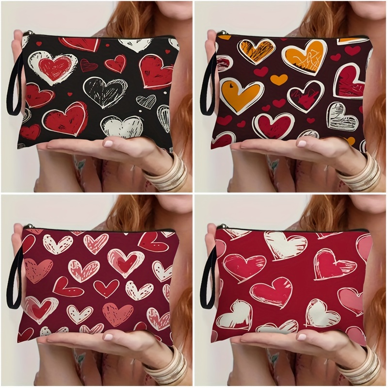 

4pcs Chic Women's Makeup Bag Set With - Polyester, Travel & Use, Zippered Cosmetic Pouches, Ideal Gift For Her, 6.7" X 9.9