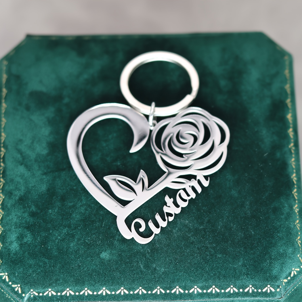 

Create Your Own Unique Keychain With A Personalized Steel Flower , A Lovely And Special Key Chain For Women's Jewelry .