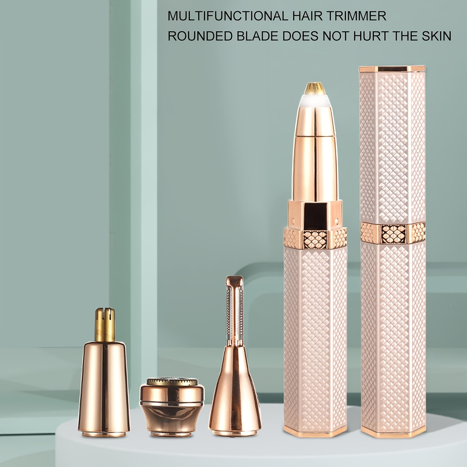TEMU Rechargeable Electric Body Groomer Kit Suitable For Face, Nose Hair Trimmer, Bikini & Legs Shaver, Personal Care 4 Interchangeable Heads For , For & Travel Use