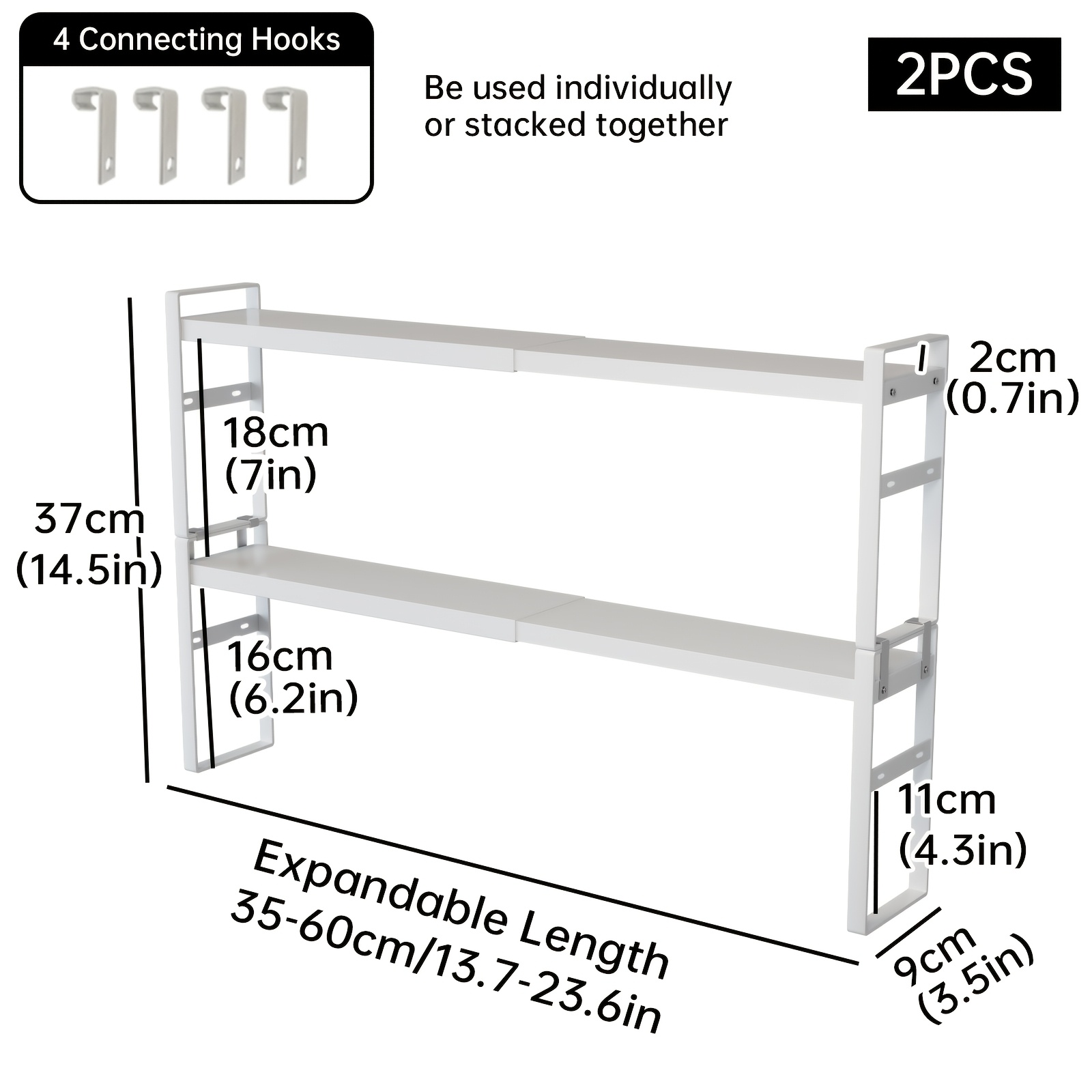 Double Layer Stackable Narrow Window Shelf For Succulent Plant Stand, Utility Racks