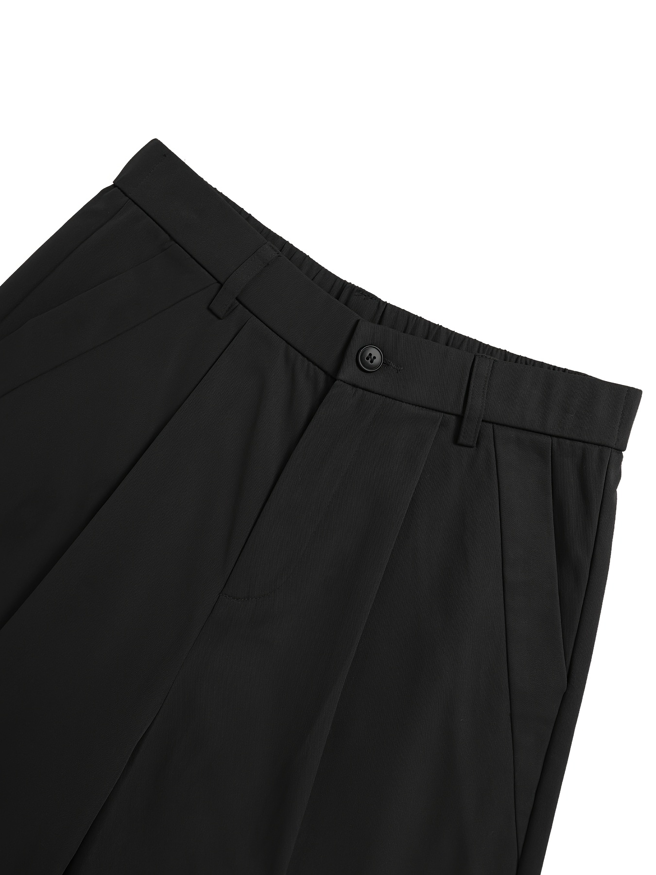 men's casual wide leg pants front pleated zipper closure - Temu