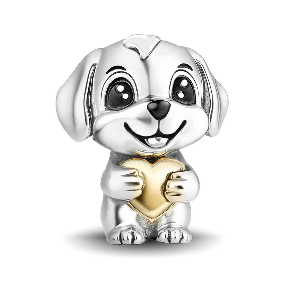 Image of A Cute Bead In Of A Puppy, Made Of 925 Silver-plated Material, Suitable For Bracelets And Bangles, Perfect As A Gift For Women On Birthdays, Valentine's Day, Mother's Day, And Christmas