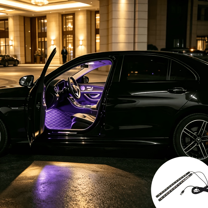 TEMU 24 Led Car Ambient Lights: Simple And Elegant , Create A Low-key And Luxurious Atmosphere Inside The Vehicle. Installed Under ', The Front