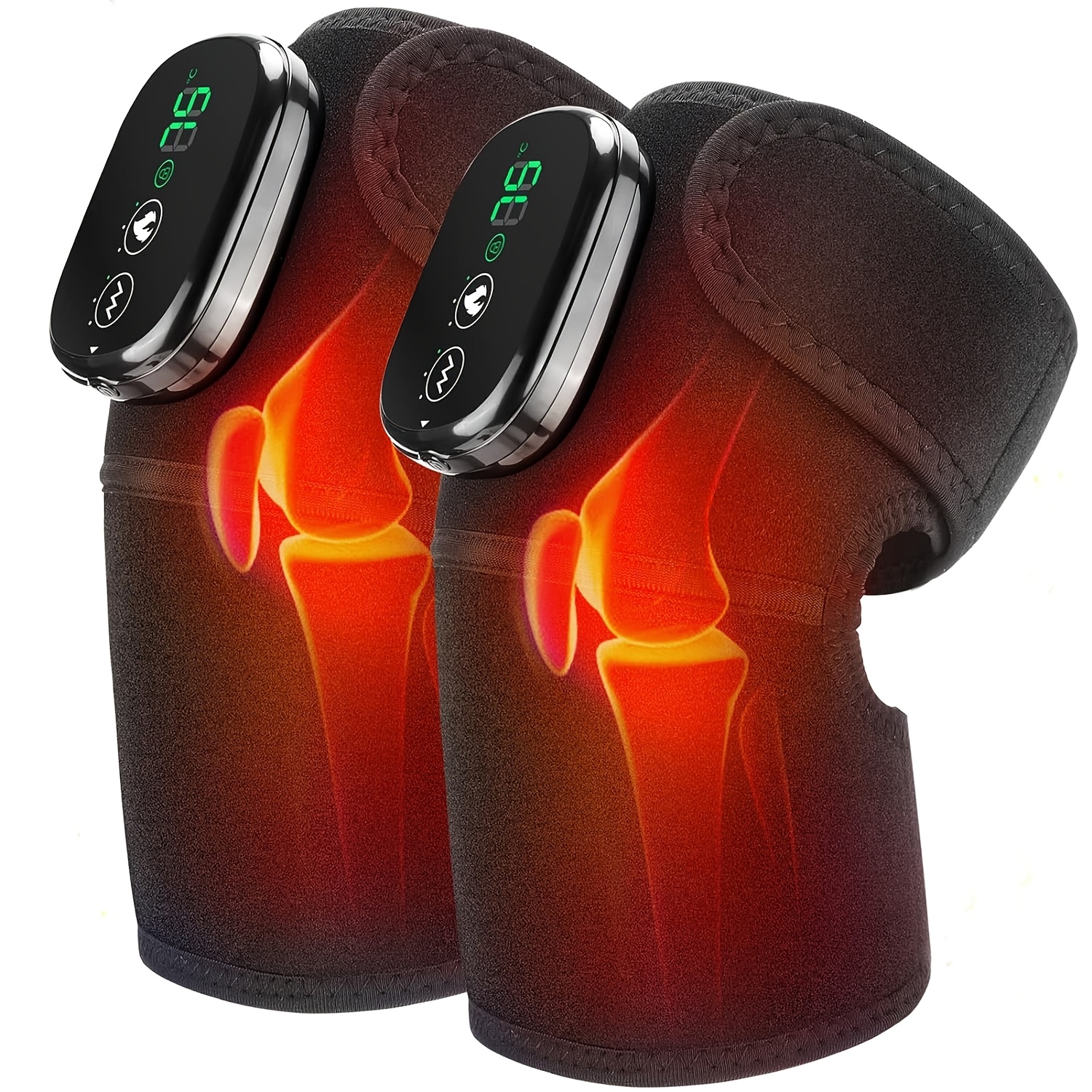 1pc 2pcs portable cordless heated knee massager usb