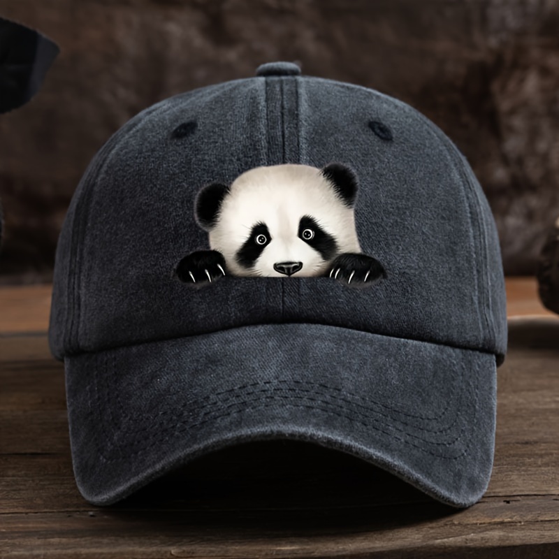 

Cool Classic Curved Brim Baseball Cap, Panda Pattern Casual Trucker Hat, Adjustable Hat For Leisure Outdoor Sports