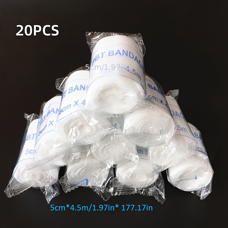 20 Rolls Of Dressings | Breathable, Stretchable White Nursing Wrap With Flexible Design For Finger, Wrist, And Leg Support