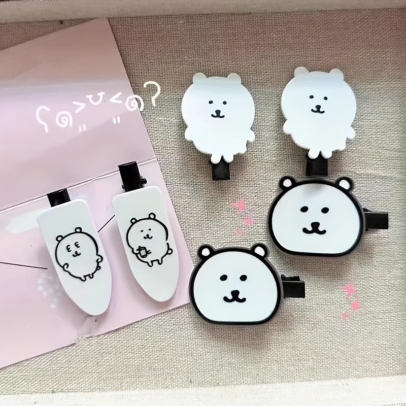 

4pcs/1pc Cute Self- Bear Hair Clips For Women, Hairpins For Bangs And Hair Accessories