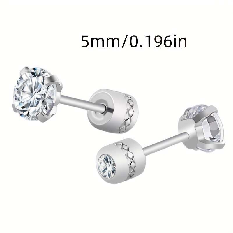 E-shop 2 Stk. elegante minimalistische 18K vergoldete Edelstahl-Steckerohrringe mit Strass-Verzierungen, Unisex-Modeschmuck geeignet für den besondere