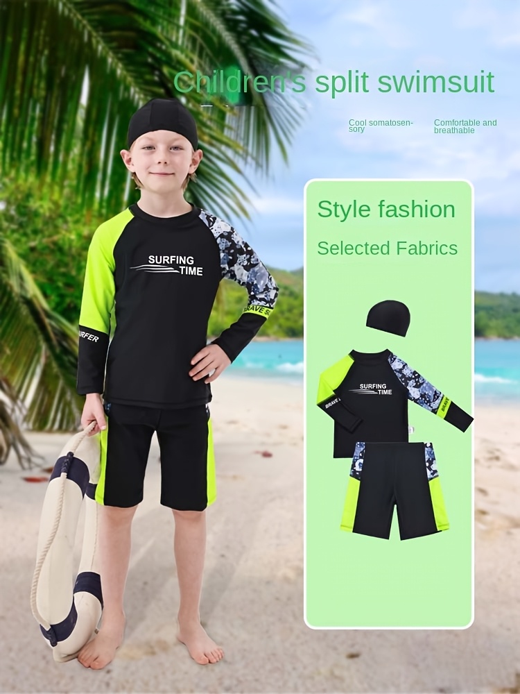 Tuta Da Bagno Bambini Con Protezione UV UPF 50+ - Costume Intero Maniche Corte Per Surf E Nuoto