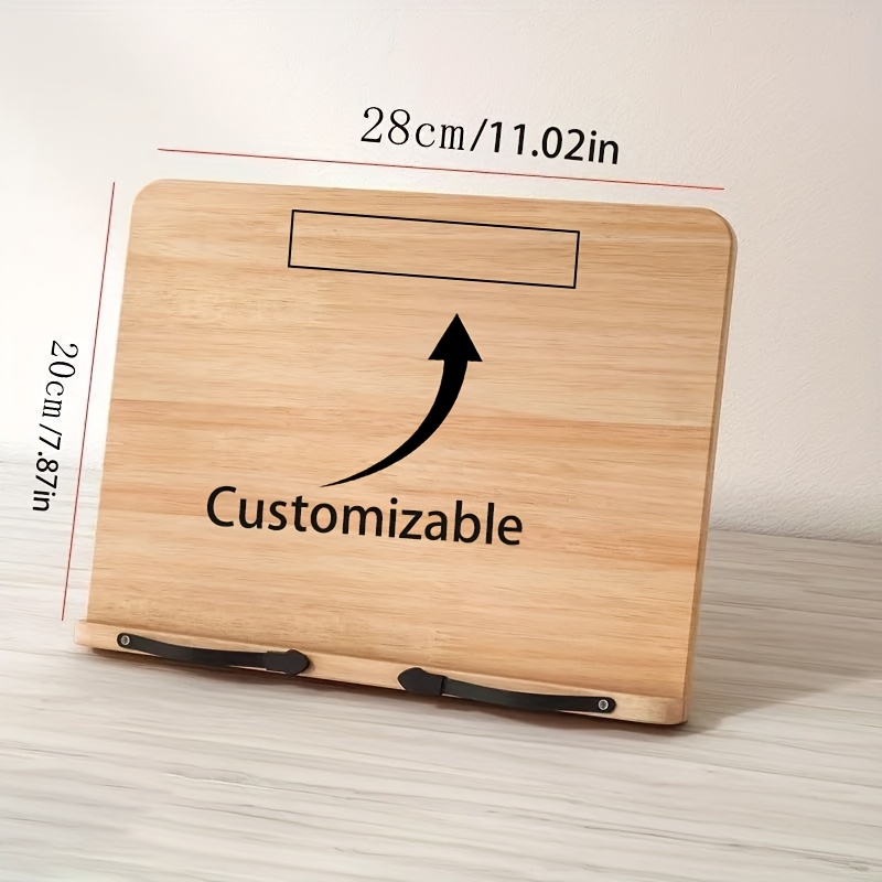 TEMU 1 en bois avec plateau de rayonnage réglable et support de page - une table de lecture de recettes robuste et légère, idéale pour les manuels
