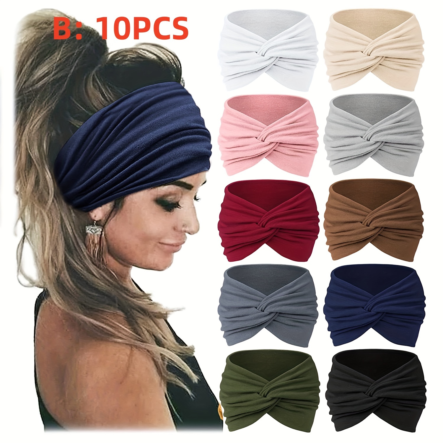 Women Wde Sports Yoga Headband Stretch Harband Elastc Har Band Boho