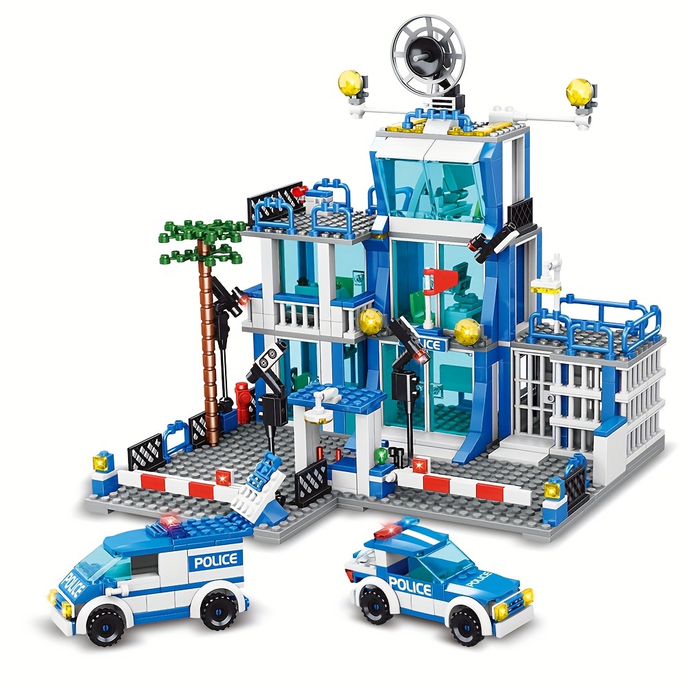 

Riceblcok 570-piece City Police Station Building Set - Durable Abs Construction Toy Kit For Teens & Adults