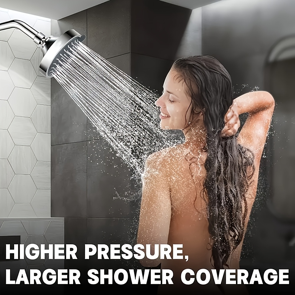 One-Piece Shower Set with 4-Inch Multi-Mode Pressurized Top Spray