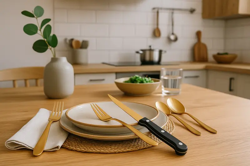 24pcs 48pcs set of golden stainless steel cutlery set with steak knife smooth cutting polished suitable for restaurants hotels families outdoor activities used in dishwashers christmas fathers day birthday party gift Product details 0