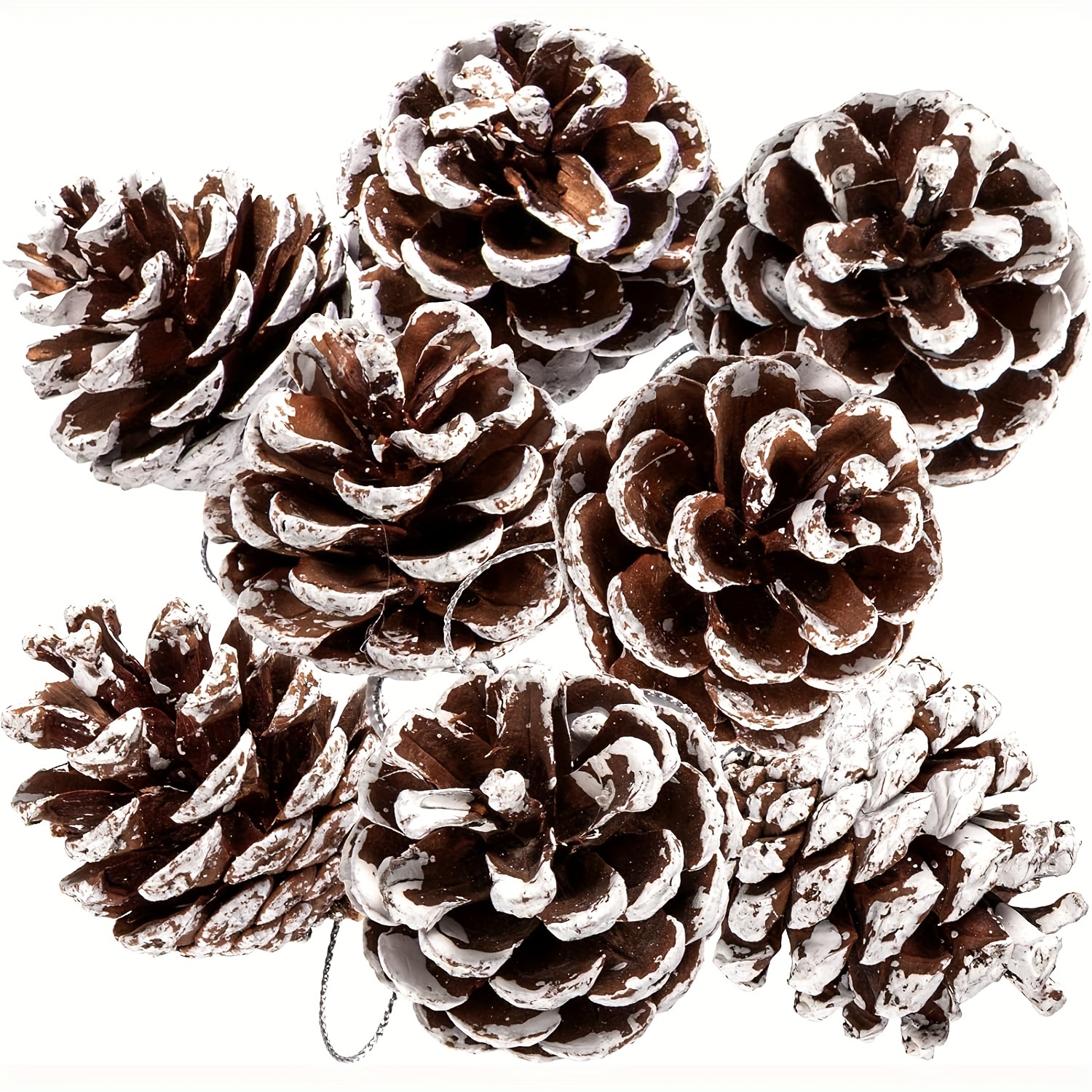 

9pcs Pinecones Strings - For Christmas Tree Ornaments, & Decorations, 1.6-2