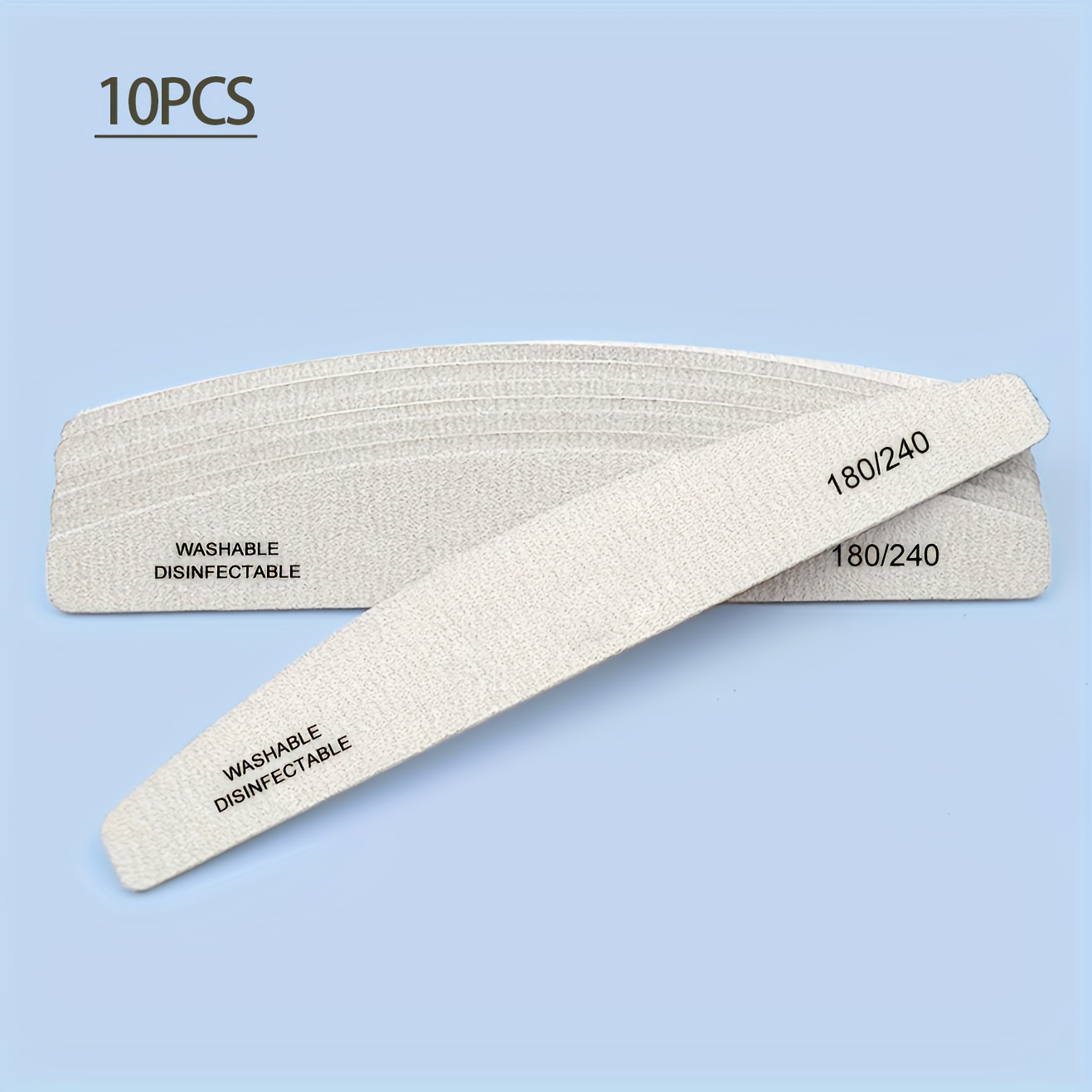10pcs 180/240 Grit Professional Wooden Nail File, Double Sided Sandpaper Filing Plates, Home Nail Care Tool Kit, Unscented, Nail Care Additions