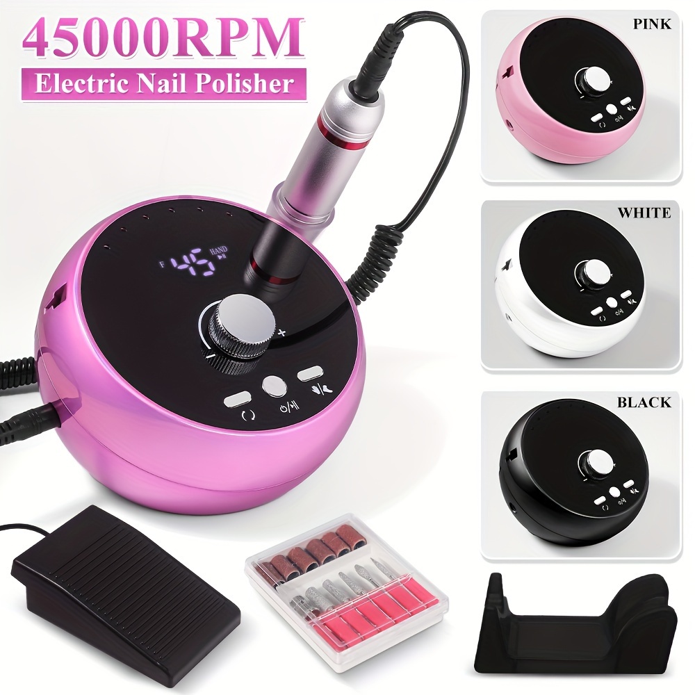 

2024 Original 45000rpm Nail Drill Machine With Lcd Low Noise Professional Nail Polish Sander Nails Accessories Set