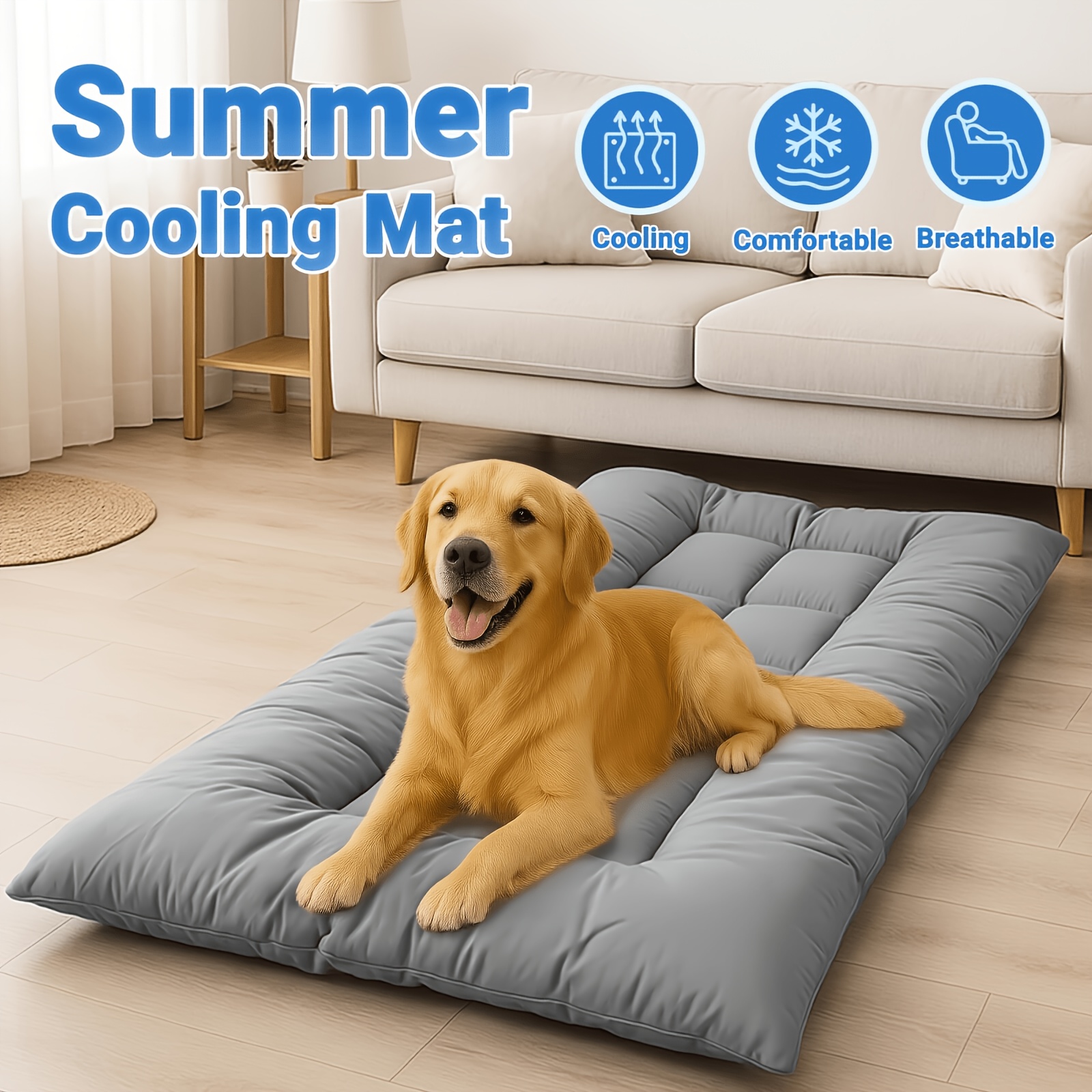 E-shop Extra Große Sommer Kühlmatte Hunde Sofa Bett | Ultra-Weich, 8 Fächer, Extra Große Plüsch Hunde Sofa Bett | Super Weich, Dicke Polyester