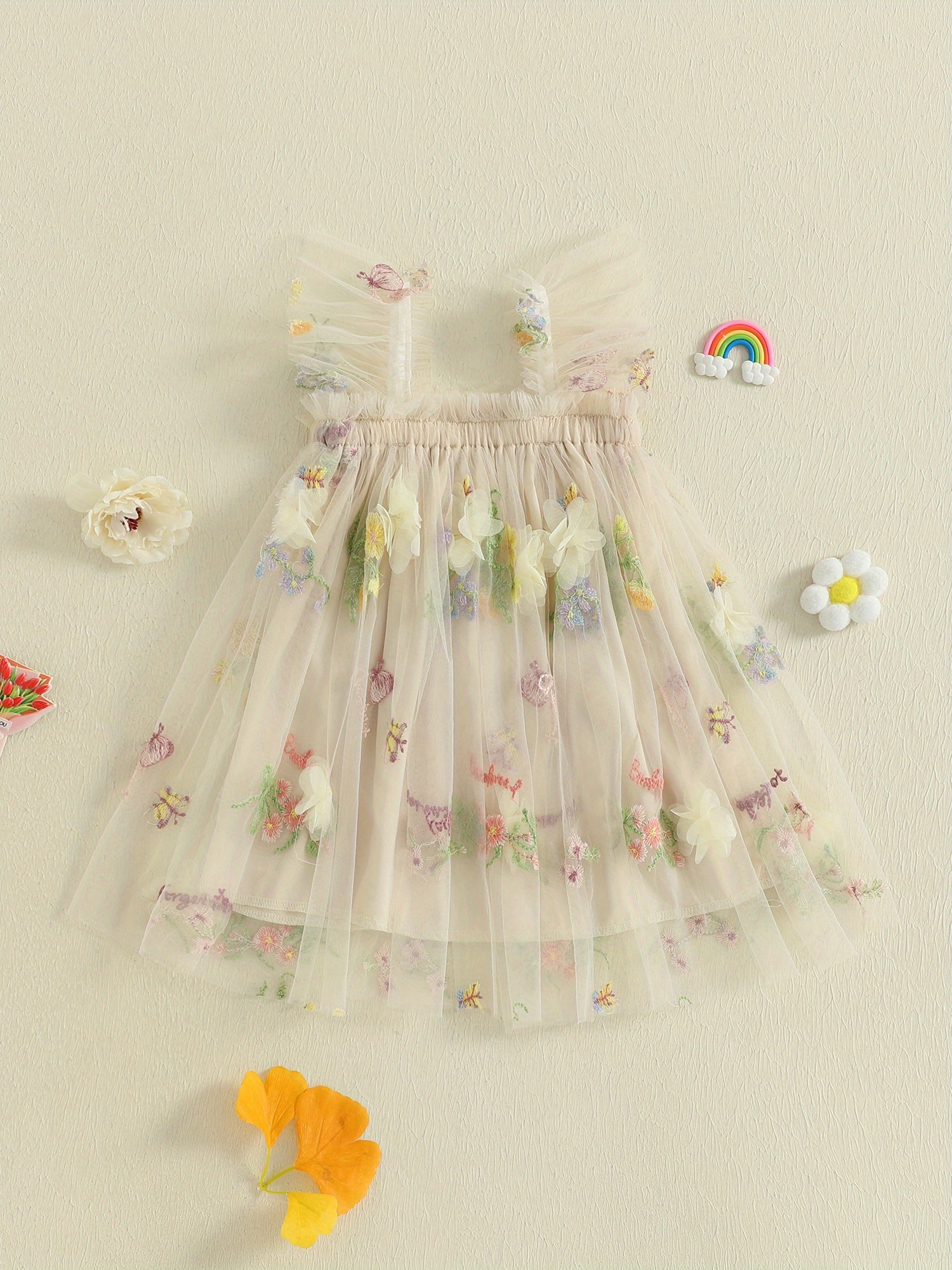 toddler embroidered dress Flower Embroidered Lace Dress main image 0