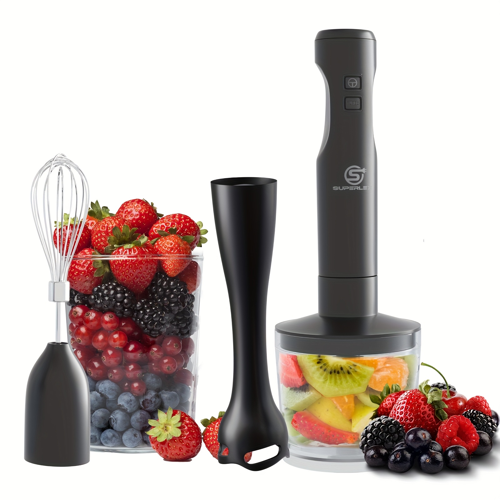 E-shop SUPERLEX 350W 3-in-1 Stabmixer | Mühelose 2-Stufen-Geschwindigkeitsregelung | Abnehmbare Messer für schnelle Reinigung | Ihr perfekter Partner