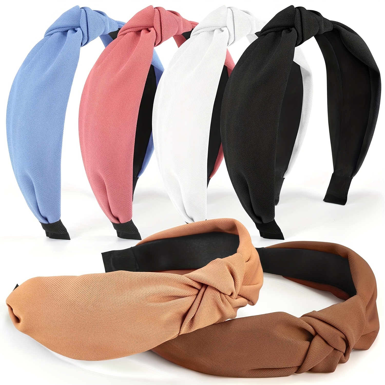 TEMU Headbands For Women S - 6pcs Stylish Top Knotted Headbands - Knotted Headband For Women - Head Bands Wide Hairband Hair Accessories, High-quality
