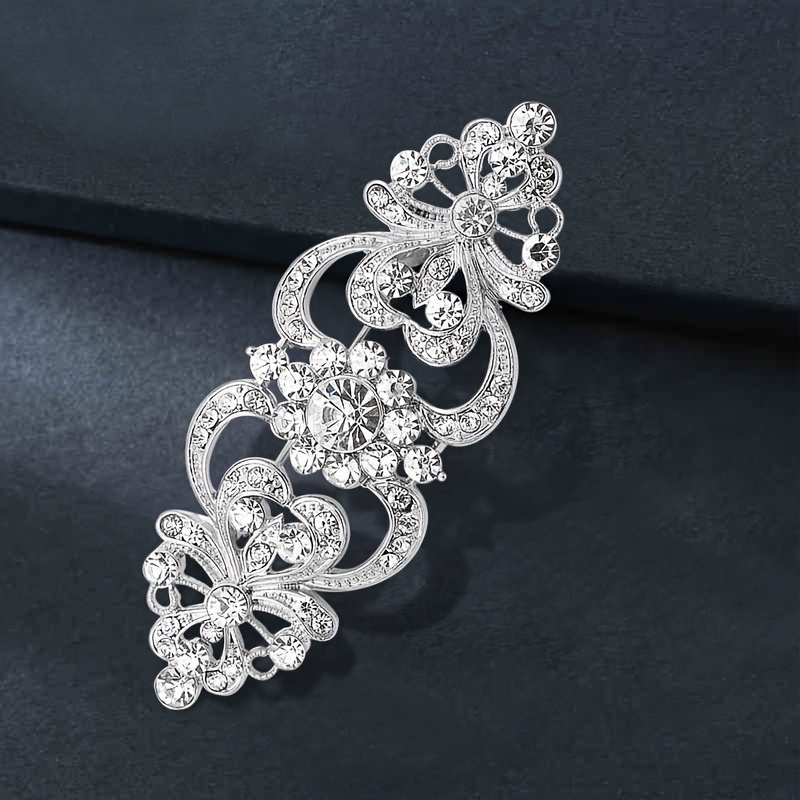 TEMU Fashionable Rhinestone Brooch, High-end Suit Pin, Easy And Versatile Anti-exposure Dress Additions