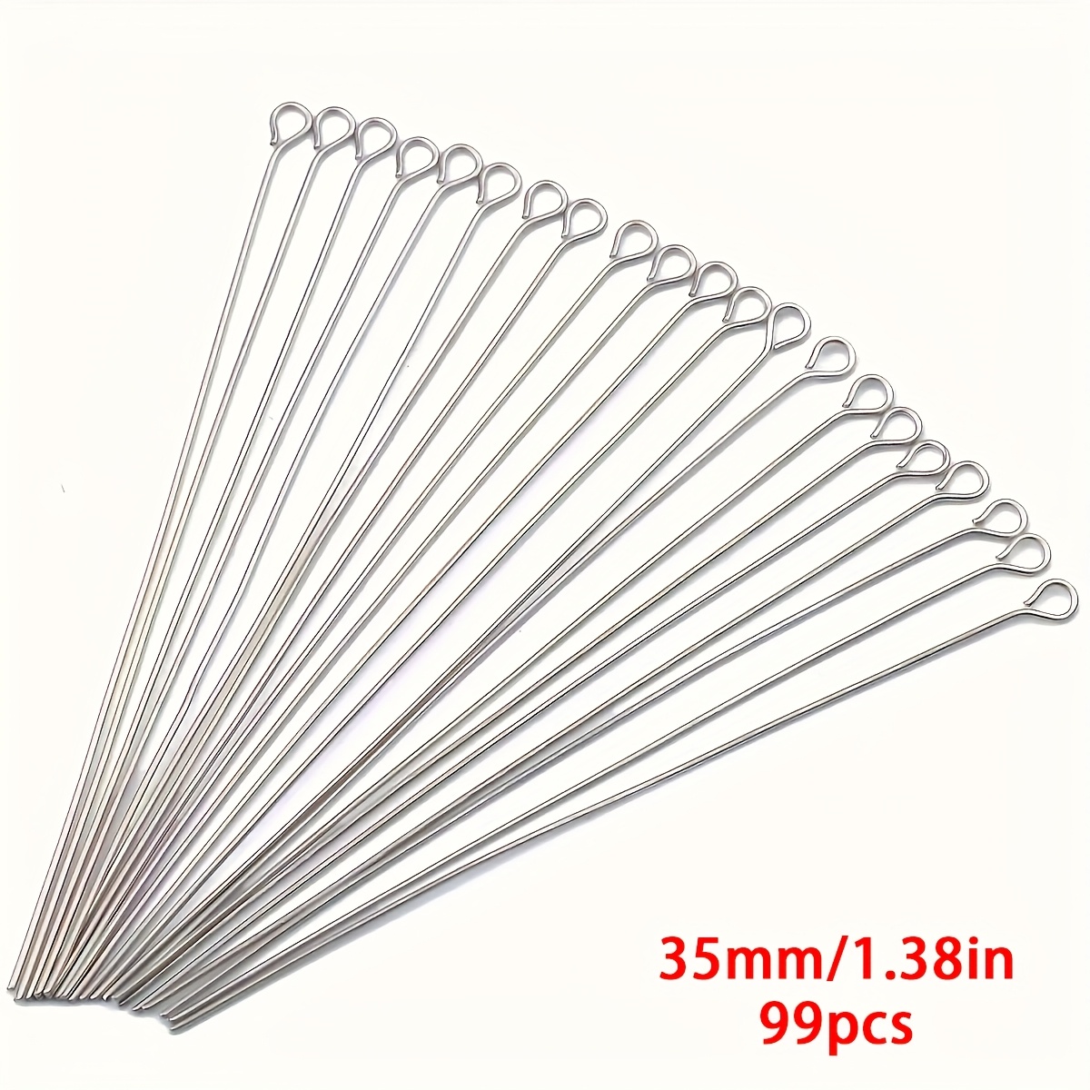 TEMU 99 piezas de alfileres de ojo flexibles de acero inoxidable, 20- - Perfectos para hacer joyas, pulseras, collares, aretes - Adiciones de