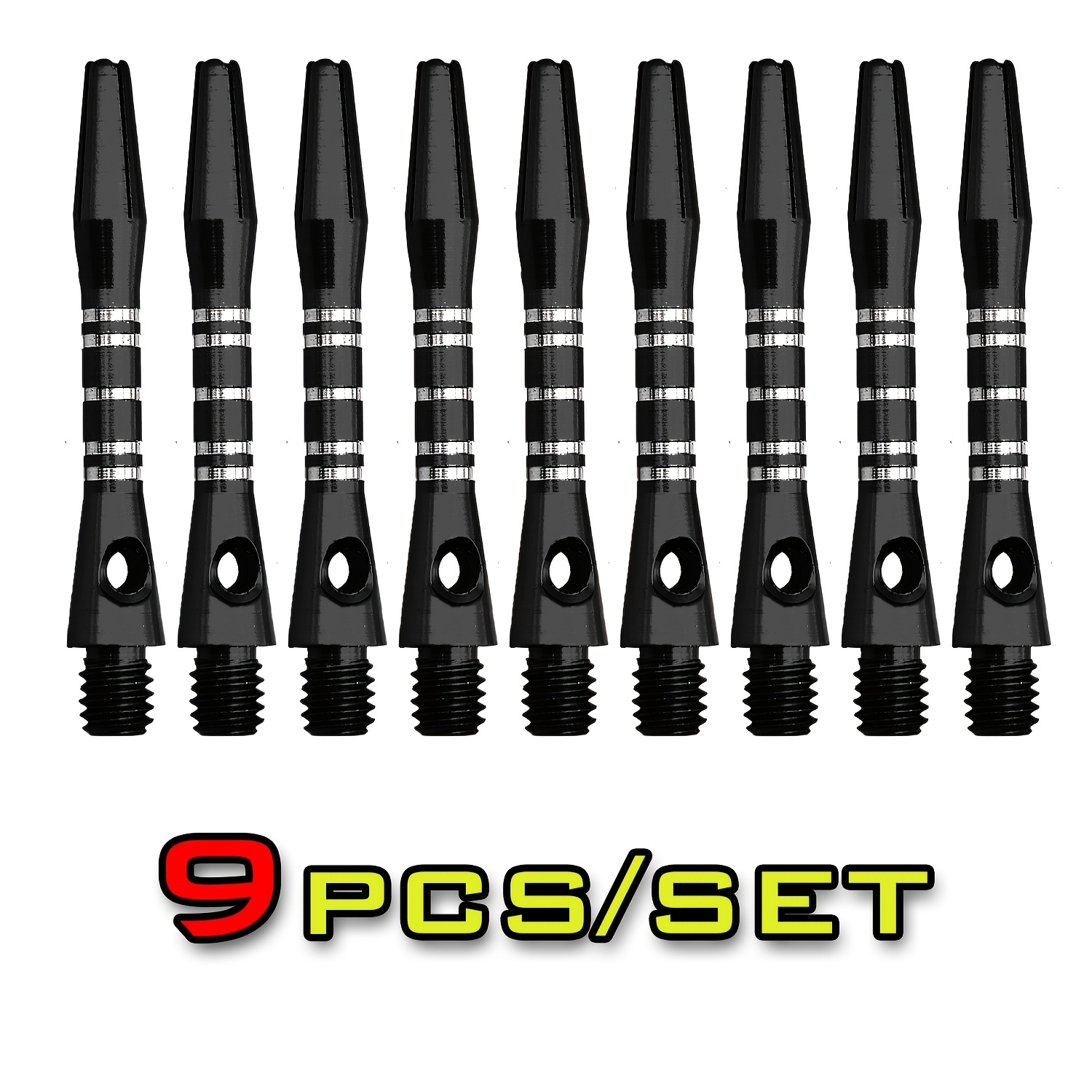 9pcs Colored Carved Aluminum 2BA Dart Shafts