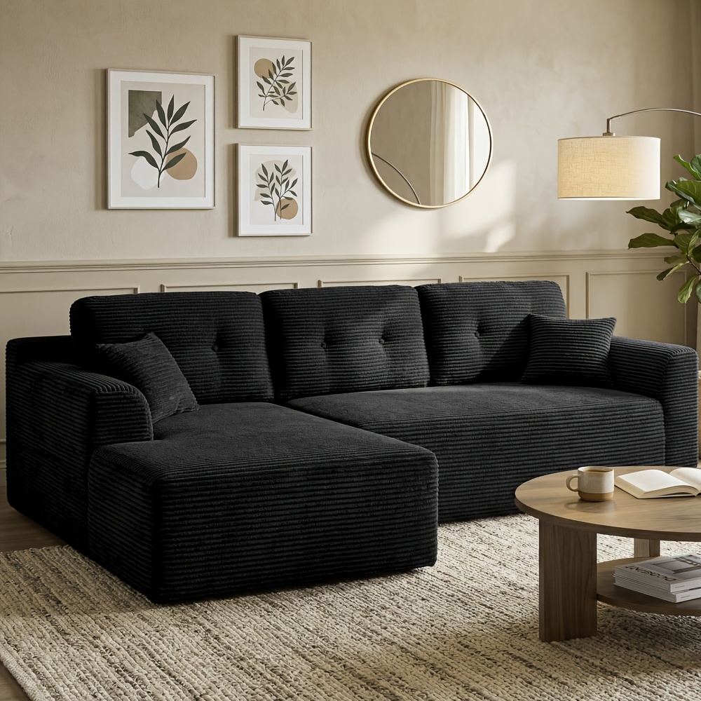 Corner Sofa, 244cm Wide Vacuum-packed, Left Chaise Longue Sofa Bed No , Versatile Sofa Room