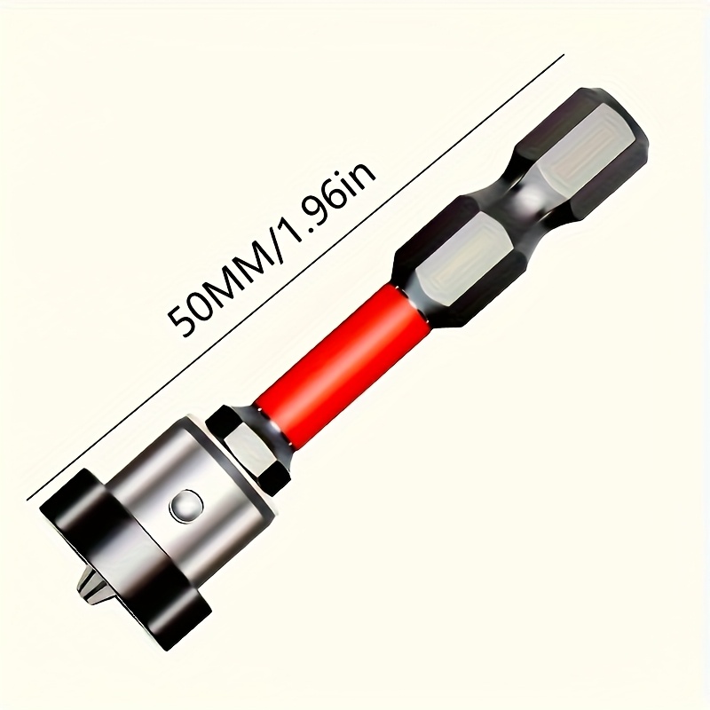 1pc Strong Magnetic Positioning Drill Bit Impact Resistant Non Slip For Ceiling Woodworking Black Steel Waterproof For Wood Hard Floors Office Use Holiday Gifts Round Screw Tools