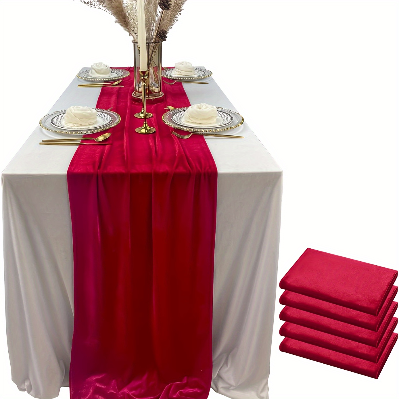 Luxurious Velvet Table Runner Wedding Reception Decorations - Temu