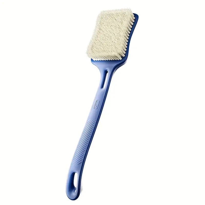 1pc bath brush long handle soft bristle shower scrubber back exfoliating body tool with non irritating nylon bristles for dead light beige removal blue Product details 9