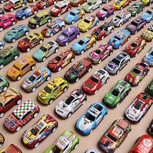 imagen del artículo juego de 10 piezas de juguetes infantiles de coche deslizante con de retroceso de coche mini, estilo aleatorio, para enviar como regalos de para hombres y mujeres, regalo de halloween y navidad
