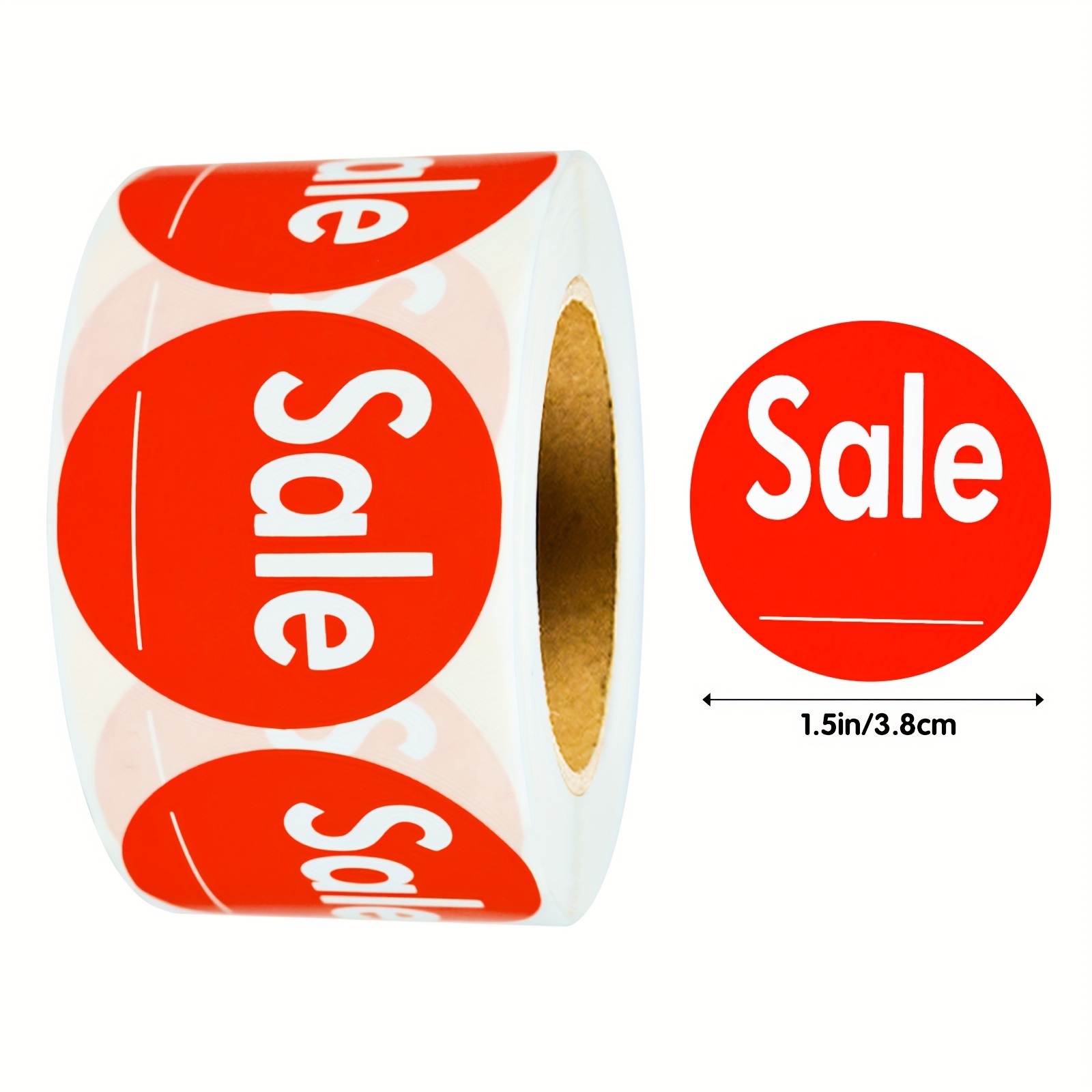 500pcs 1.5in/3.8cm Round Red Hand- Product Labels, With Writing Space, Tag Stickers, Store Supermarket