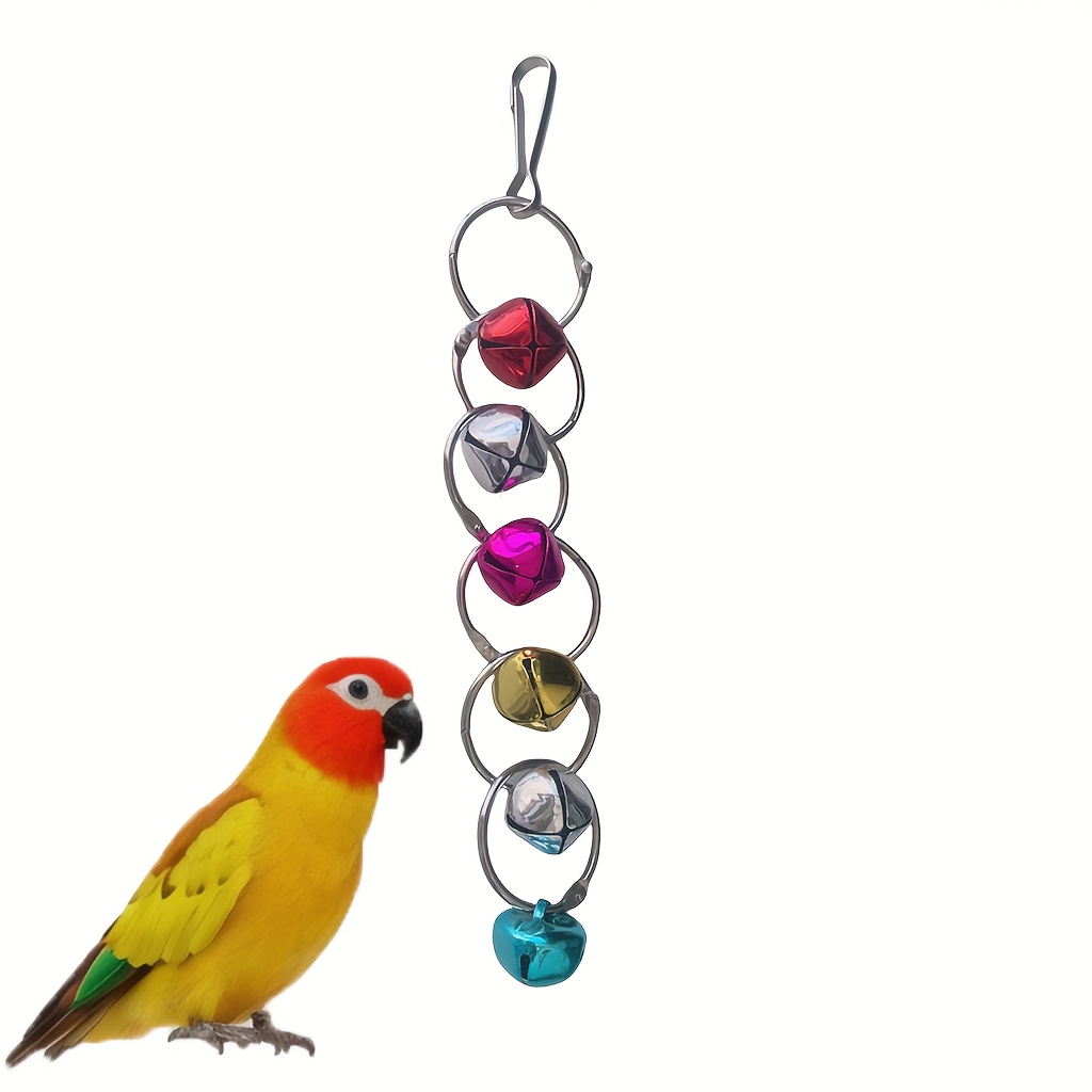 Bird Swing Bells Toy – Colorful Parrot Chewing Toy With Metal Bells For Small Medium Birds