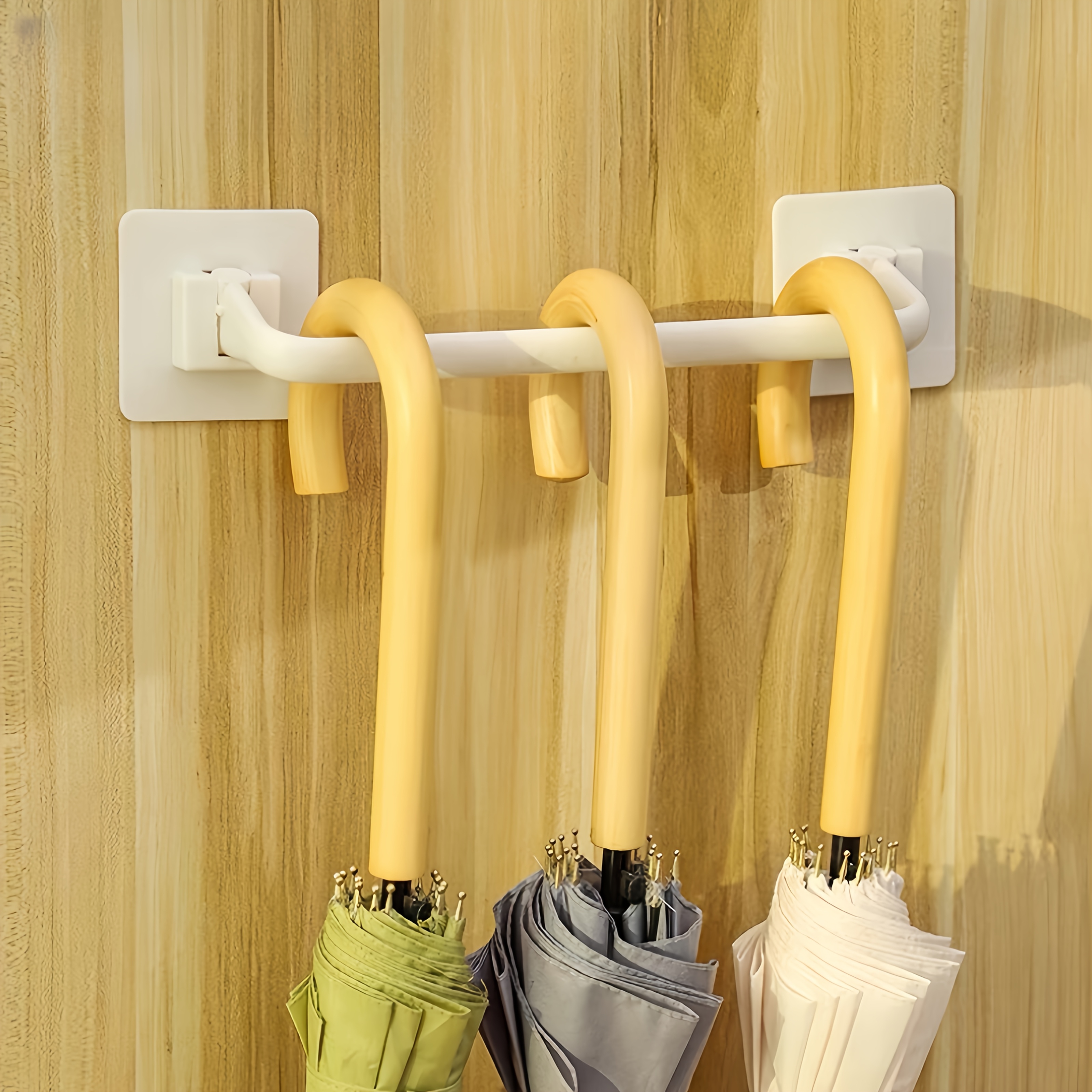 TEMU 1pc, Modern Wall-mounted Umbrella Stand, , , Space-saving Design, Used For Organizing Umbrellas And Draining , To Drill Holes Or Damage Walls,