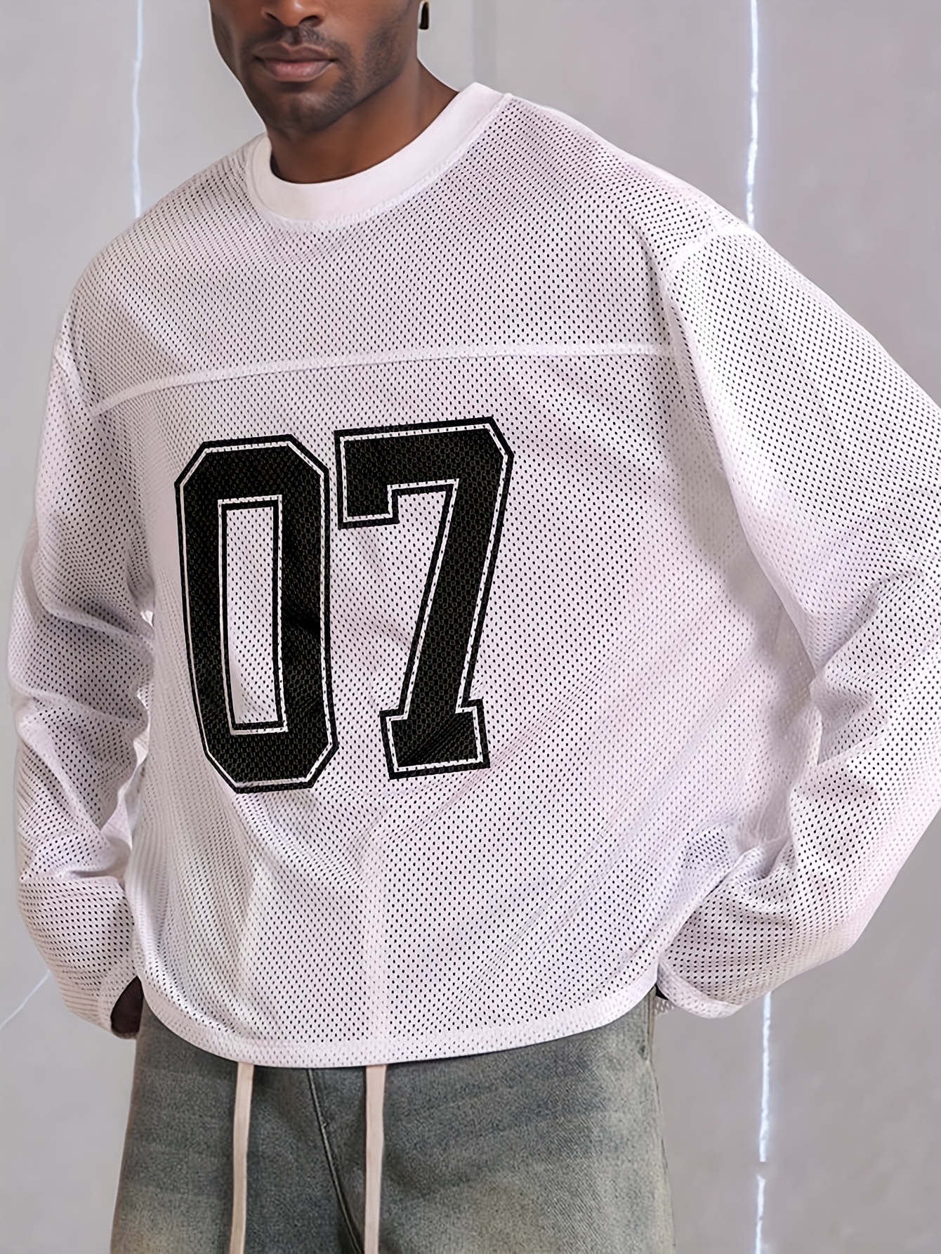 mesh football jersey long sleeve t shirt number - Temu Oman