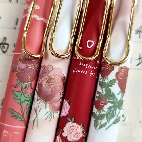 set of 4 retractable ballpoint pens smooth writing medium tip black ink a must have for cute stationery suitable for and everyday use perfectly