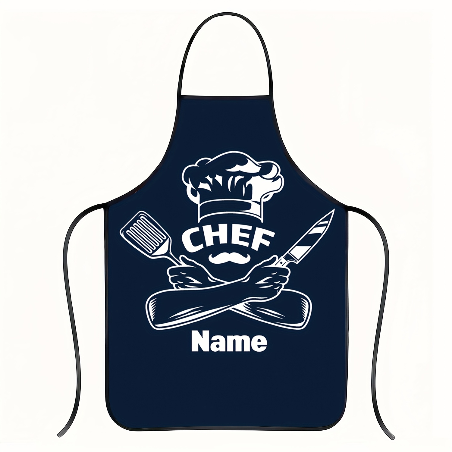 TEMU 1pc Custom Name Edge Trim Men's Apron, Father's Day Gift, Polyester Chef Apron, For Painting, Cooking, Baking, Gardening & Waiter Use,