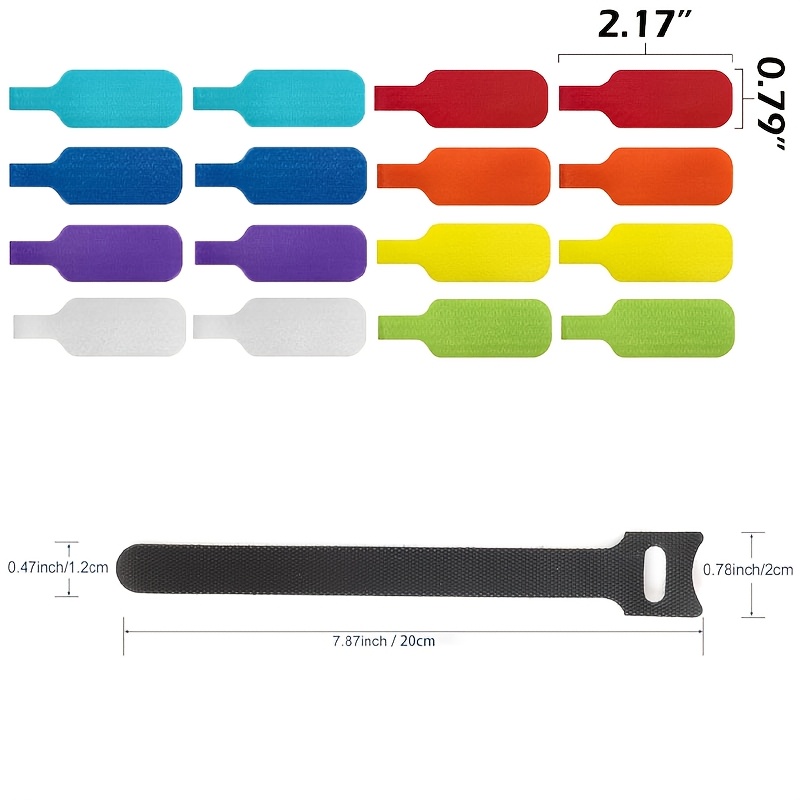 60pcs Multi-Color Reusable Cable Labels & 100pcs Adjustable Cable Ties