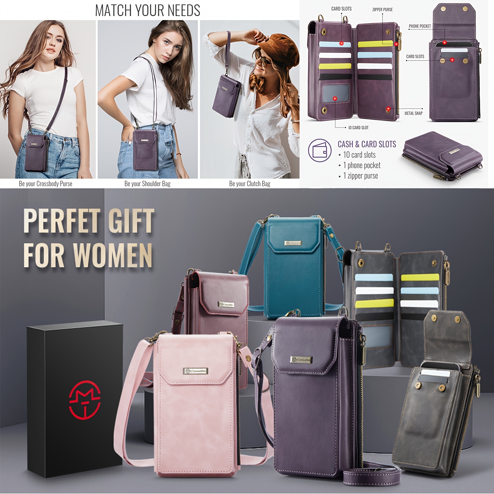 

Mini Shoulder Bag For Women, Multi-functional Crossbody Bag With Zipper Closure For Daily Use