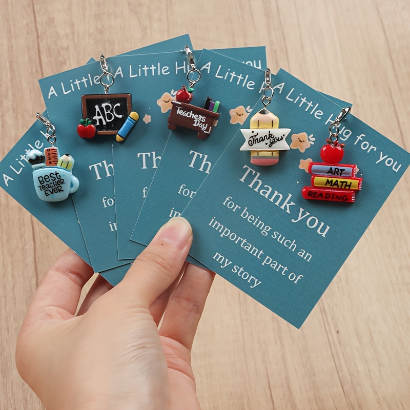 4‑teiliges Lehrer‑Geschenkset – 2 Kosmetiktaschen & 2 Schlüsselanhänger Mit Motivierenden Sprüchen