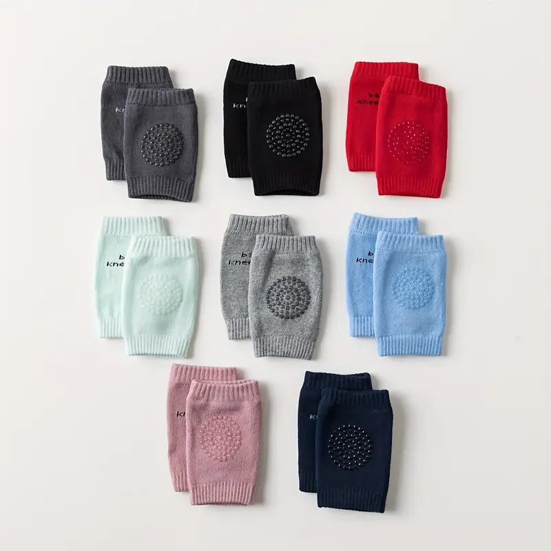terrycloth baby socks set with anti slip pads elbow and knee protectors for crawling and learning to walk childrens knee pads details 0